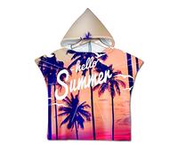 Enfants Serviette de Plage Poncho À Capuchon, Treer Microfibre à Séchage Rapide Sports Surf Serviette De Bain Robes Peignoir Plage Serviettes de Natation pour Garçon,fille (60 * 60cm,Arbre)