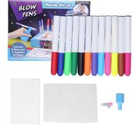Enfants soufflent des stylos fluorescents dessin coloration 8 modèles éducatifs brosse à air marqueur type océan