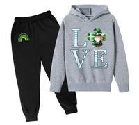 Enfants Survêtements Ensemble - Pull Hoodies et Pantalons veste zippée intégrale et pantalon Ensemble Pantalon et Haut survêtement de Football Fleece Full Zip Survêtement pour Garçons 6-13 Ans