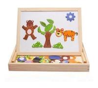 Enfants Tableau Magnétique Jigsaw Puzzle en Bois Jeux Multi-Fonctionnels Jouets Educatifs Multicolore WEN053