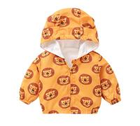 Enfants tout-petits tout-petits bébés garçons filles mignons animaux de dessin animé imprimés manteaux à manches longues vêtements d'extérieur tenues vêtements, jaune, 6-12 mois