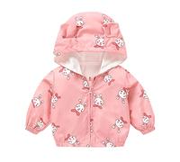 Enfants tout-petits tout-petits bébés garçons filles mignons animaux de dessin animé imprimés manteaux à manches longues vêtements d'extérieur tenues vêtements, Rose, 6-12 mois
