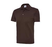Enfants Uni Chemise Polo Manche Courte Porte-nom Ecole Sport Décontracté Loisir - Marron, 5-6 Ans