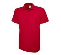 Enfants Uni Polo Manches Courtes Porte-nom Ecole Sport Décontracté Loisir - Synthétique, Rouge, 50% coton 50% polyester, 11-13 ans
