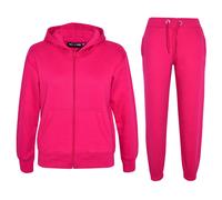 A2Z 4 Kids Ensemble de survêtement uni pour enfants filles et garçons, sweat à capuche et pantalon de jogging - T.S Plain Pink 9-10
