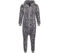 Enfants Unisexe Mou Duveteux Animal Léopard Rose & Gris A2Z Onesie One Piece