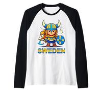 Enfants Viking Suédoise Fille Suède Pride Patriotique Maman Femme Manche Raglan