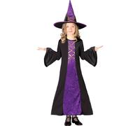enfants violet sorcière avec chapeau costume de sorcière taille 110-146, taille:110/116