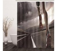 ENFETE Rideau de Douche 3D Course à Pied Rideaux de Douche Sports Imperméable Anti Moisissure Rideau Salle de Bain Décor pour Baignoire Rideau Douche 180 x 180 cm, 12 Crochets