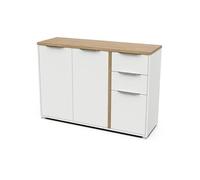 Enfilade ACCESS 3 portes 2 tiroirs Décor chene Hamilton et L 121 5 P 39 6 H 85