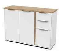 Enfilade ACCESS 3 portes 2 tiroirs Décor chene Hamilton et L 121 5 P 39 6 H 85