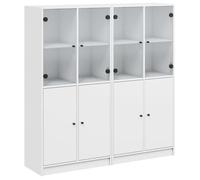Enfilade/Bahut/Vitrine - Rustique - Bibliothèque avec portes blanc 136 x 37 x 142 cm bois d'ingénierie @258705