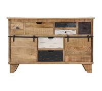 Enfilade/Bahut/Vitrine - Rustique - Buffet 140 x 38 x 90 cm Bois de manguier massif @379725