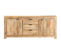 Enfilade/Bahut/Vitrine - Rustique - Buffet 175 x 40 x 75 cm Bois de manguier brut @883552