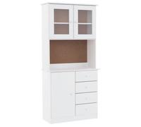Enfilade/Bahut/Vitrine - Rustique - Buffet ALTA blanc 77 x 35 x 165 cm bois massif de pin @378281