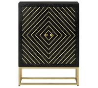 Enfilade/Bahut/Vitrine - Rustique - Buffet avec 2 portes noir et doré 55 x 30 x 75 cm manguier @904443