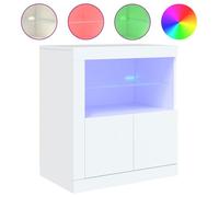 Enfilade/Bahut/Vitrine - Rustique - Buffet avec lumières LED blanc 60,5 x 37 x 67 cm @799864
