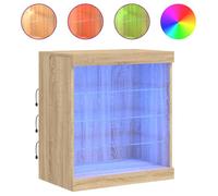 Enfilade/Bahut/Vitrine - Rustique - Buffet avec lumières LED chêne sonoma 60,5 x 37 x 67 cm @840407