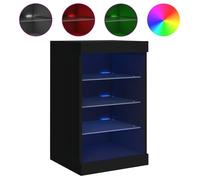 Enfilade/Bahut/Vitrine - Rustique - Buffet avec lumières LED noir 41 x 37 x 67 cm @134776