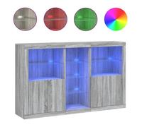 Enfilade/Bahut/Vitrine - Rustique - Buffet avec lumières LED sonoma gris 162 x 37 x 100 cm @202931