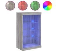 Enfilade/Bahut/Vitrine - Rustique - Buffet avec lumières LED sonoma gris 60,5 x 37 x 100 cm @586833