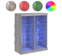 Enfilade/Bahut/Vitrine - Rustique - Buffet avec lumières LED sonoma gris 81 x 37 x 100 cm @332245