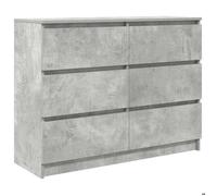 Enfilade/Bahut/Vitrine - Rustique - Buffet Gris béton 100 x 35 x 76 cm Bois d'ingénierie @618680