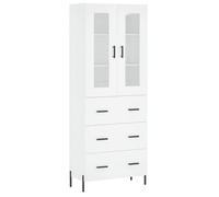 Enfilade/Bahut/Vitrine - Rustique - Buffet haut Blanc 69,5 x 34 x 180 cm Bois d'ingénierie @485921