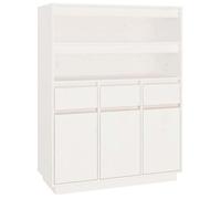 Enfilade/Bahut/Vitrine - Rustique - Buffet haut Blanc 89 x 40 x 116,5 cm Bois massif de pin @303123