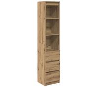 Enfilade/Bahut/Vitrine - Rustique - Buffet haut chêne artisanal 37,5 x 35 x 180 cm bois d'ingénierie @645359