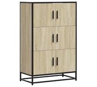 Enfilade/Bahut/Vitrine - Rustique - Buffet haut chêne sonoma 68 x 35 x 106,5 cm bois ingénierie métal @782806