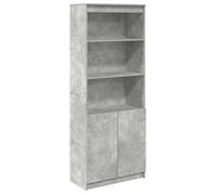 Enfilade/Bahut/Vitrine - Rustique - Buffet haut gris béton 70 x 35 x 180 cm bois d'ingénierie @429341