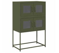 Enfilade/Bahut/Vitrine - Rustique - Buffet haut vert olive 68 x 39 x 107 cm acier @876626
