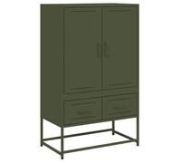 Enfilade/Bahut/Vitrine - Rustique - Buffet haut vert olive 68 x 39 x 111,5 cm acier @798043