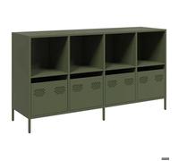 Enfilade/Bahut/Vitrine - Rustique - Buffet vert olive 135 x 39 x 73,5 cm acier laminé à froid @192503