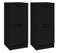 Enfilade/Bahut/Vitrine - Rustique - Buffets 2 pcs noir 30 x 30 x 70 cm bois d'ingénierie @798003