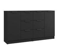 Enfilade/Bahut/Vitrine - Rustique - Buffets 2 pcs Noir 60 x 30 x 70 cm Bois d'ingénierie @616936