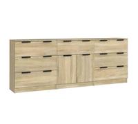 Enfilade/Bahut/Vitrine - Rustique - Buffets 3 pcs Chêne sonoma Bois d'ingénierie @628843