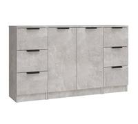 Enfilade/Bahut/Vitrine - Rustique - Buffets 3 pcs gris béton bois d'ingénierie @395819