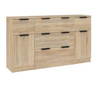 Enfilade/Bahut/Vitrine - Rustique - Ensemble de buffets 3 pcs Chêne sonoma Bois d'ingénierie @271805