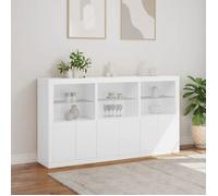Enfilade de rangement Blanc - LEMON® Buffet avec lumières LED - Meuble de salon - blanc - 181,5x37x100cm 787 - Soldes