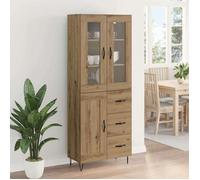 Enfilade de rangement Marron - LEMON® Haut Armoire avec tiroir - chêne artisanal - 69,5x34x90cm 970 - Soldes