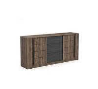 Enfilade MONACO Décor chene et 2 Portes 3 Tiroirs L206 P44 9 H94 cm CBA MEUBLE