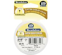 Enfilage fil.015"(.38mm) 19 brins diamètre 30ft/Pkg-Satin or