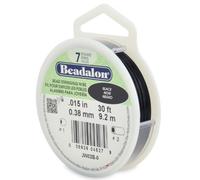 Beadalon – Fil d'enfilage 7 brins Ø 0,38 mm (.015) 30 ft Noir