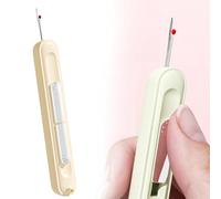 Enfile-aiguille 2 en 1, découseur, outil de retrait d'aiguille extensible, outil de fil d'aiguille à la maison, outil multifonction à double tête pour couture (blanc)