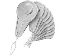 Lot de 10 enfile-aiguille classique pour machine à coudre et main, argenté avec estampage, en métal (aluminium avec boucle en acier à ressort)