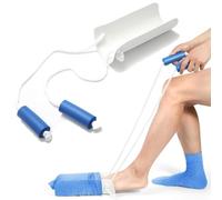 Enfile-Chaussettes et Bas de Contention Aide à l'Enfilage pour Personnes Âgées et à Mobilité Réduite Facilite l'Enfilage des Chaussettes sans Se Pencher (Bleu)