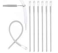 Enfile-Cordon 6 Pièces Enfile-Aiguille à Ressort Argenté Enfile-Fil pour Aiguilles Pince-Cordon Pliable Clip de Cordon Flexible pour Sweats à Capuche Pantalons de Jogging Vestes Outils de Couture