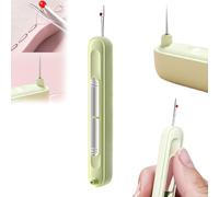 Enfileur d'aiguilles Chiclify, enfileur d'aiguilles portable 2 en 1, défileur d'aiguilles multifonctionnel, fournitures de couture, enfileur d'aiguilles rapide pour machine à coudre à boucle (Vert)